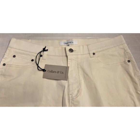 NWT Collars & Co CEO Chino Five Pocket Pants Cotton Stretch Pants Stone 34x32 - Picture 5 of 14